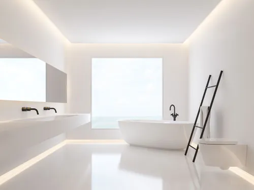 Bathroom walls with light color