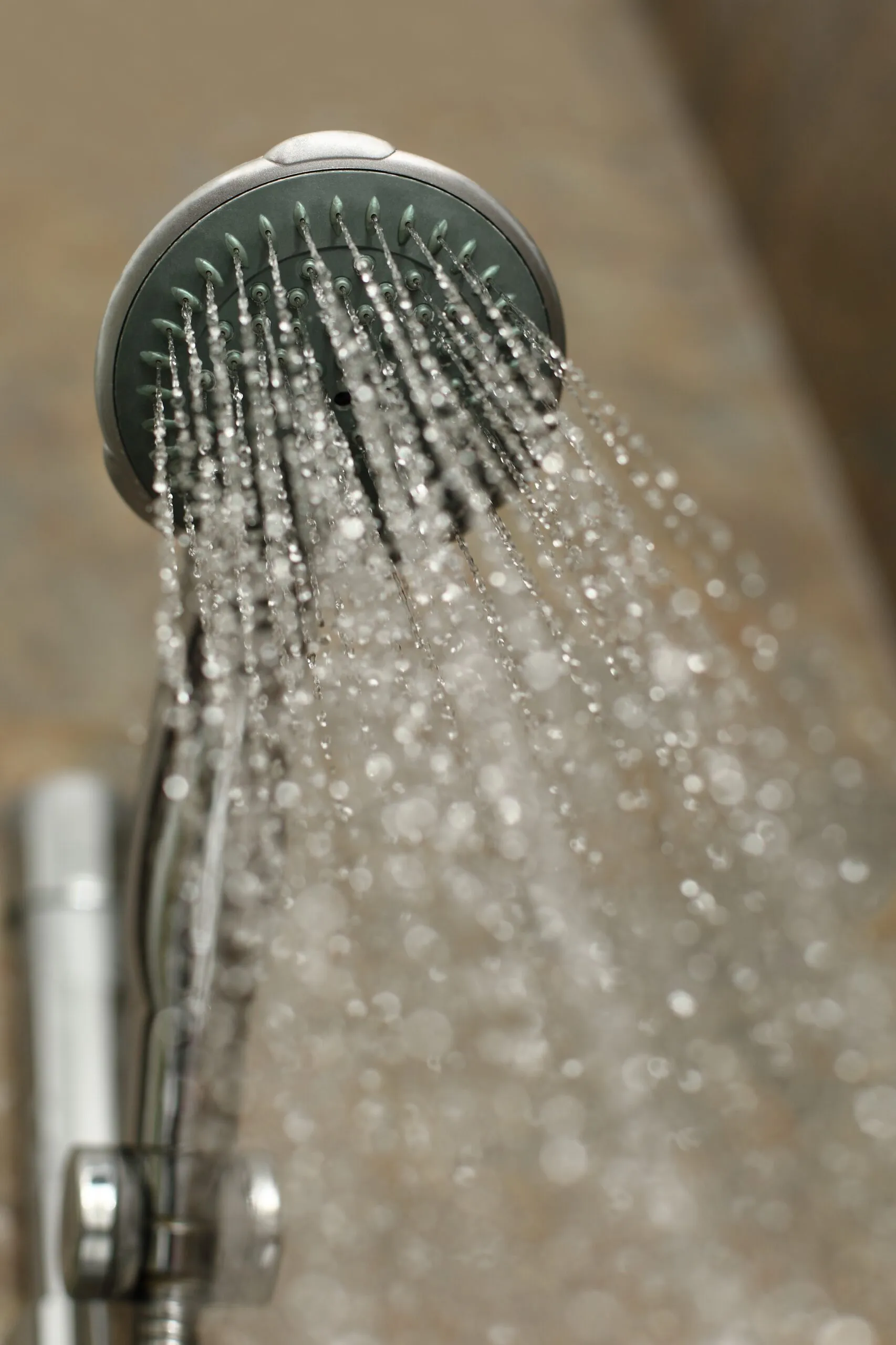 Hot water pouring from a shower