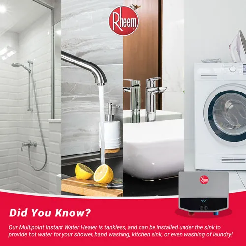 Rheem’s tankless multi point water heater