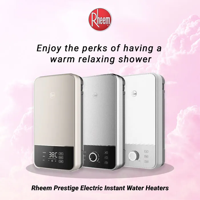 A set of Rheem prestige electric instant-water-heaters